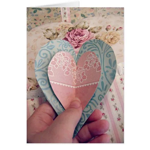 Corazones de papel, tarjeta del amor, poesía, dedi | Zazzle