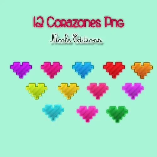 12 Corazones De Colores Png by ~Nicoo11Forever10 on deviantART