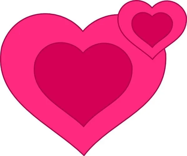 Dos corazones rosa Junto clipart Vector de imágenes prediseñadas ...