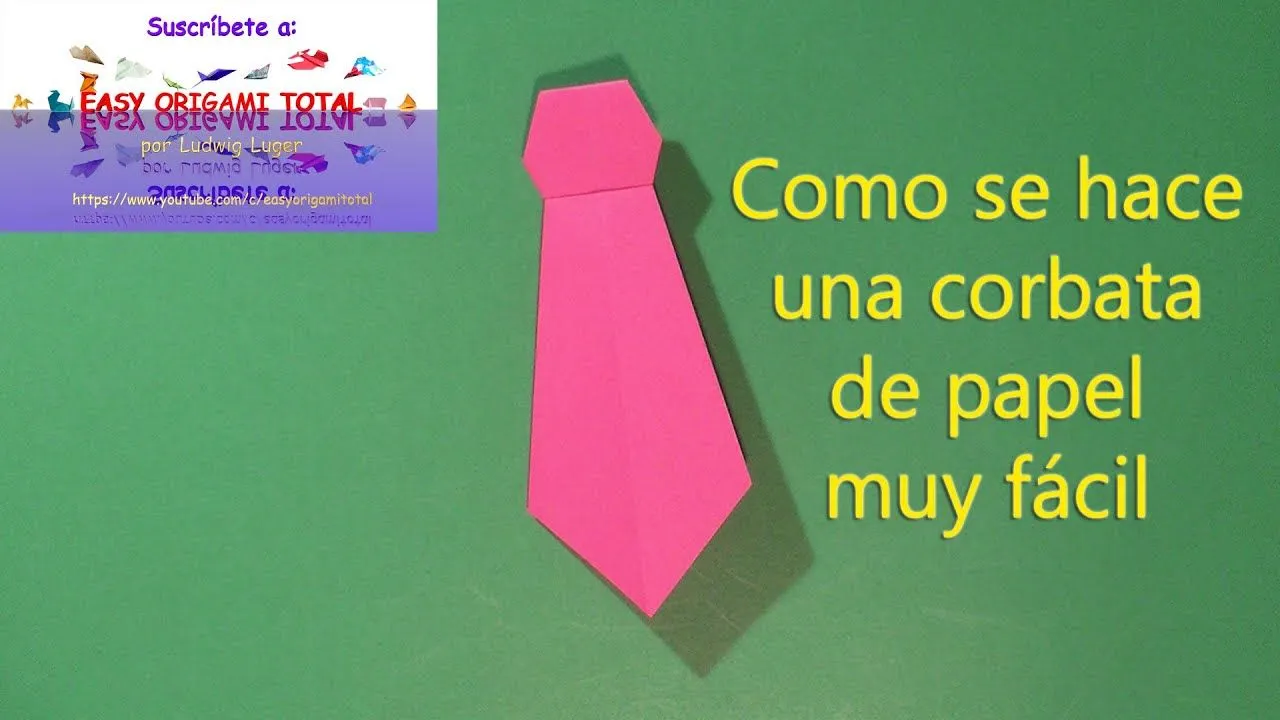 como se hace una corbata de papel muy facil por easy origami total - YouTube