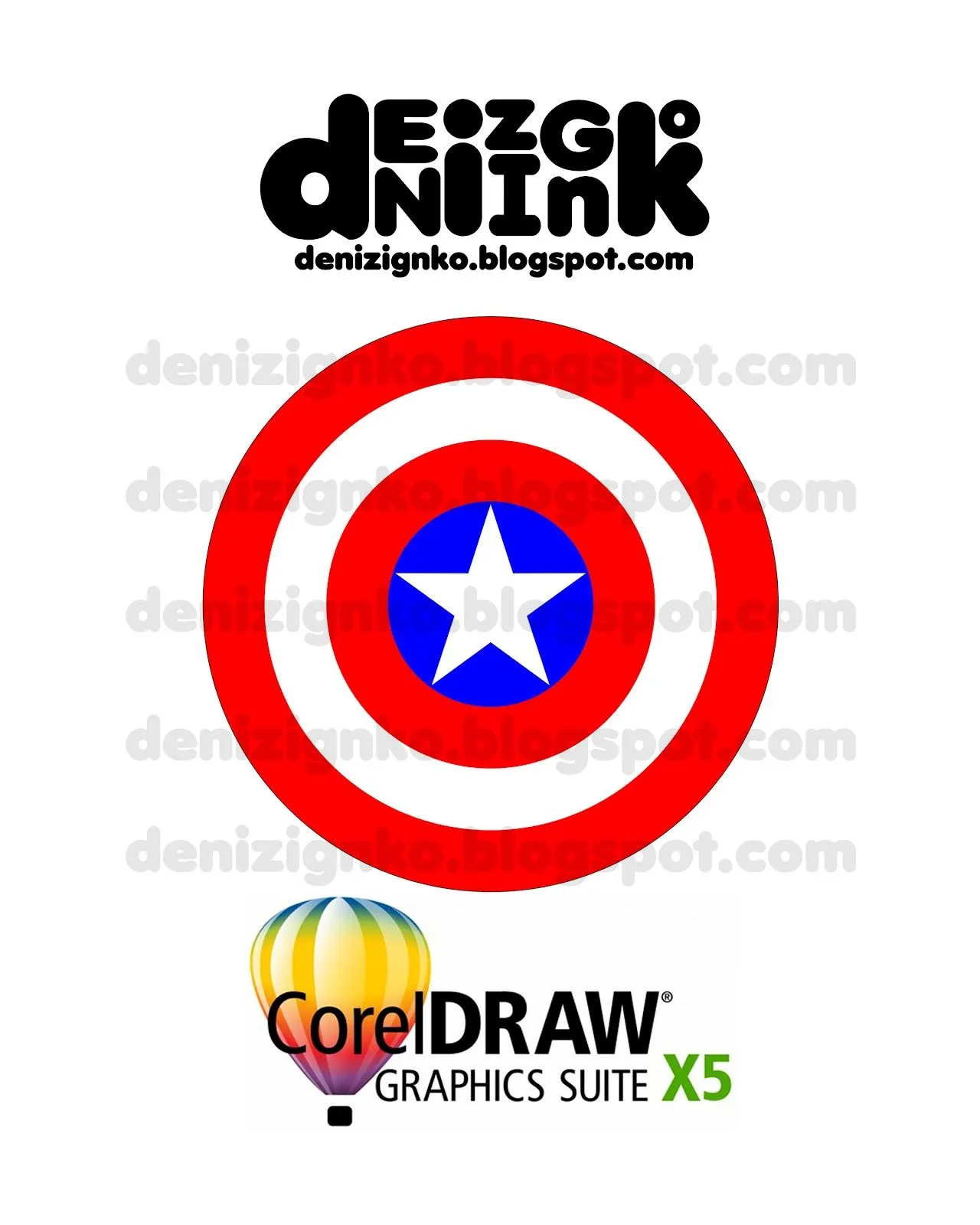 CorelDRAW Tutorials - Captain America's Shield Vector ~ DENIZIGNKO