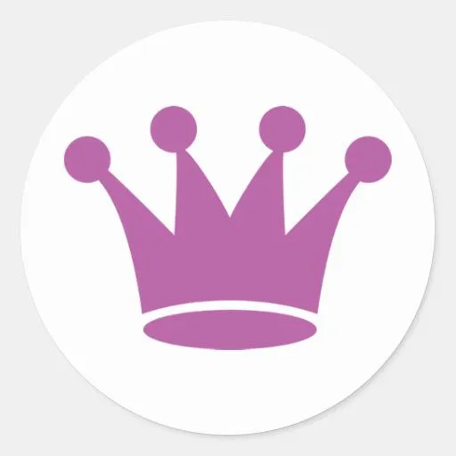 corona rosada de la princesa pegatina redonda | Zazzle