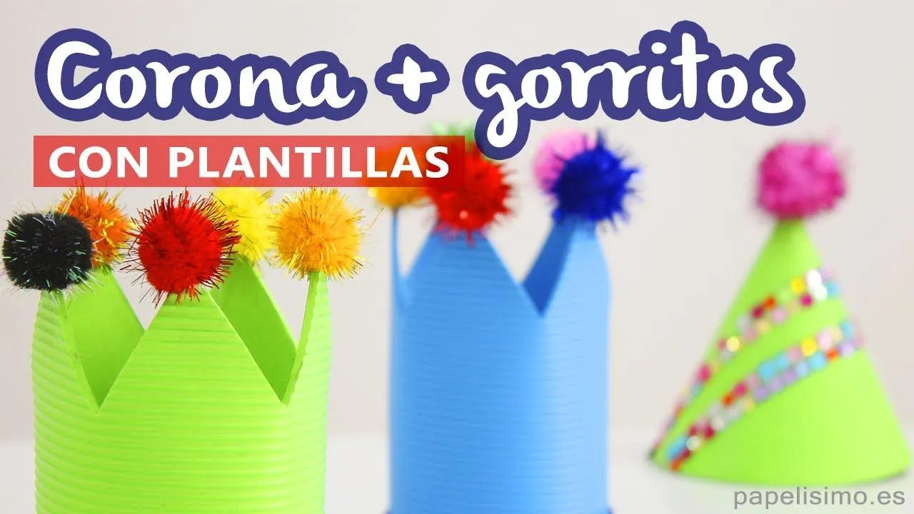 Cómo hacer coronas y gorritos de fiesta - YouTube