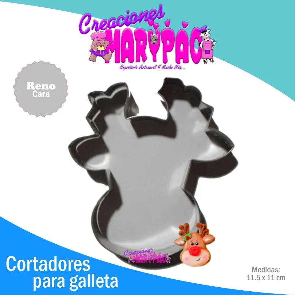 Cortador De Galleta Cara de Reno Navidad – Creaciones Marypao