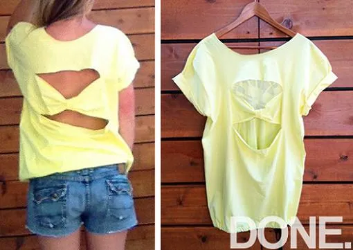 Cortar camisetas por la espalda - Ropa DIY