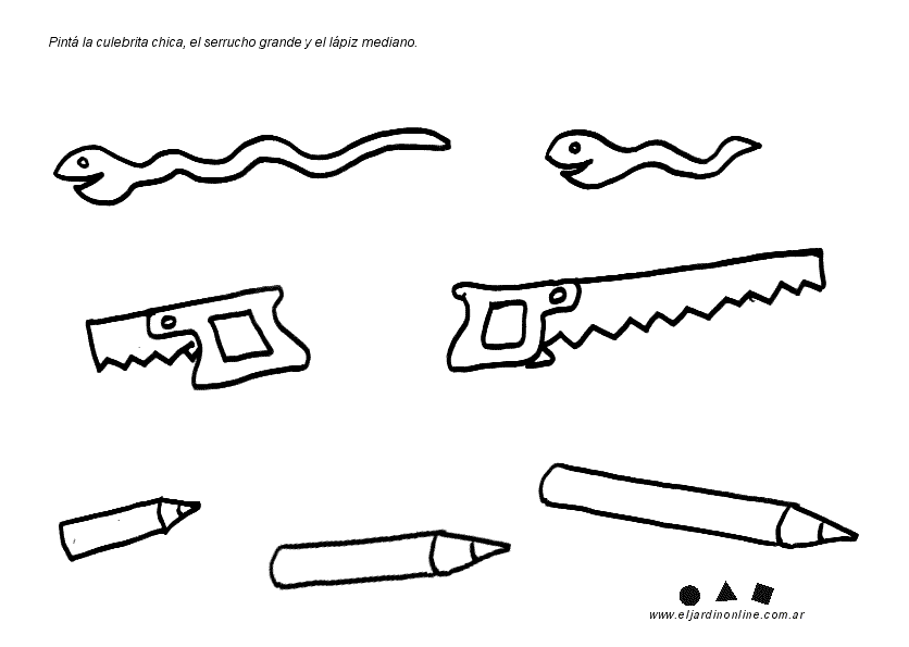 corto-largo ficha Colouring Pages