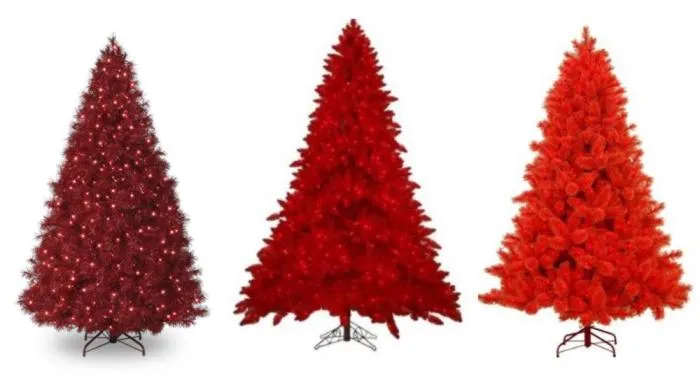 cositas de navidad: Arboles de Navidad en color Rojo