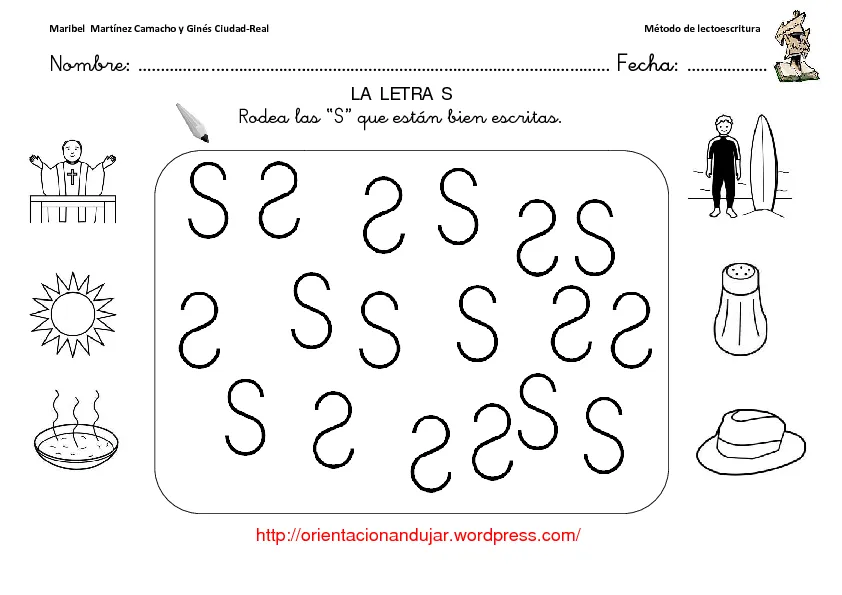 CoSqUiLLiTaS eN La PaNzA BLoGs: FICHAS PARA TRABAJAR LA LETRA S