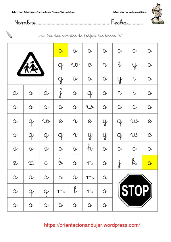 CoSqUiLLiTaS eN La PaNzA BLoGs: FICHAS PARA TRABAJAR LA LETRA S