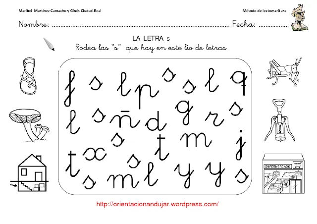 CoSqUiLLiTaS eN La PaNzA BLoGs: FICHAS PARA TRABAJAR LA LETRA S