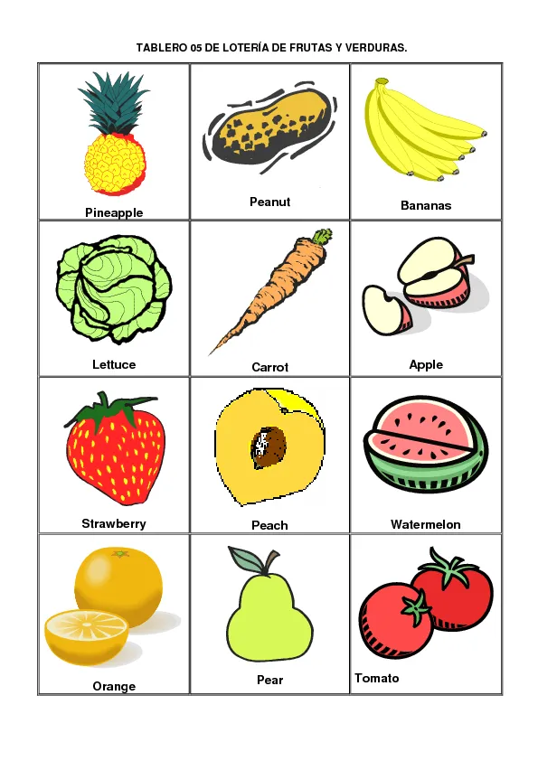 CoSqUiLLiTaS eN La PaNzA BLoGs: LOTERÍA FRUTAS Y VERDURAS (EN ...