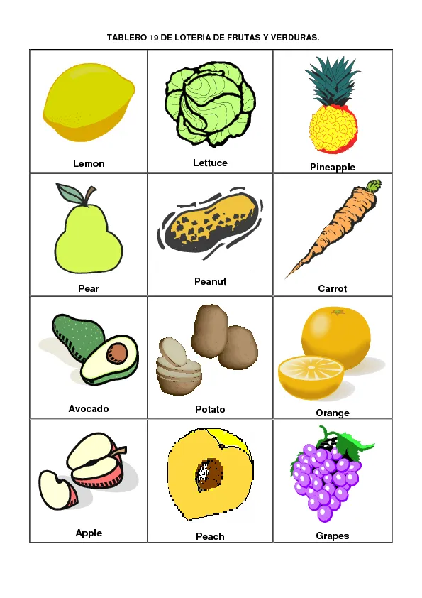 CoSqUiLLiTaS eN La PaNzA BLoGs: LOTERÍA FRUTAS Y VERDURAS (EN ...