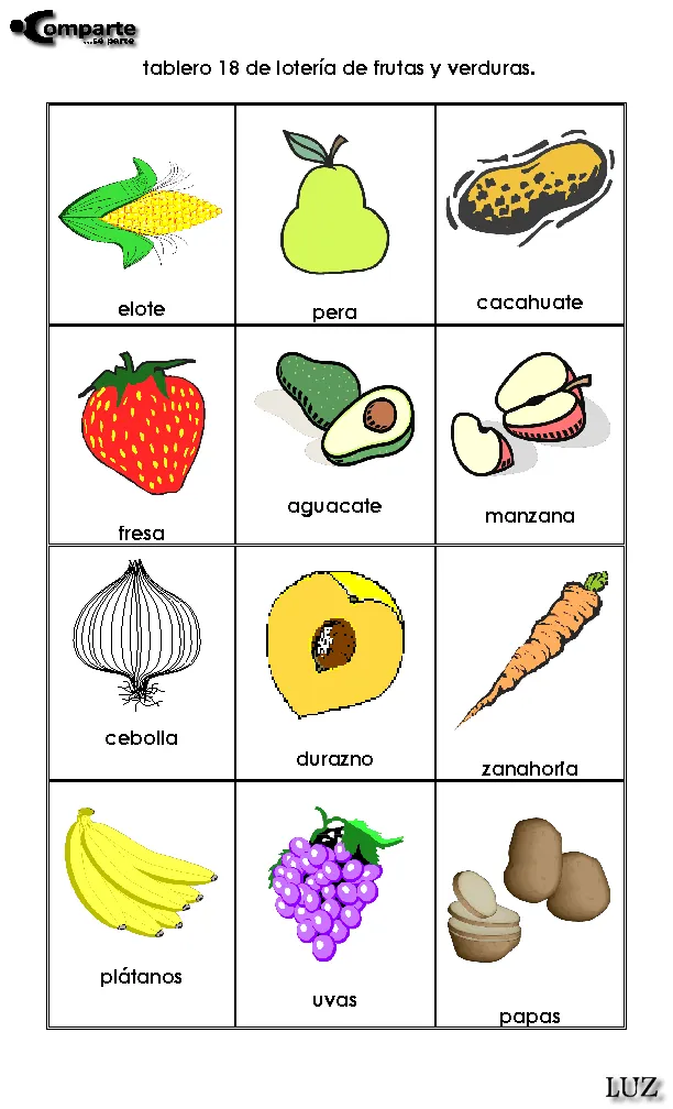 CoSqUiLLiTaS eN La PaNzA BLoGs: LOTERÍA FRUTAS Y VERDURAS (EN ...