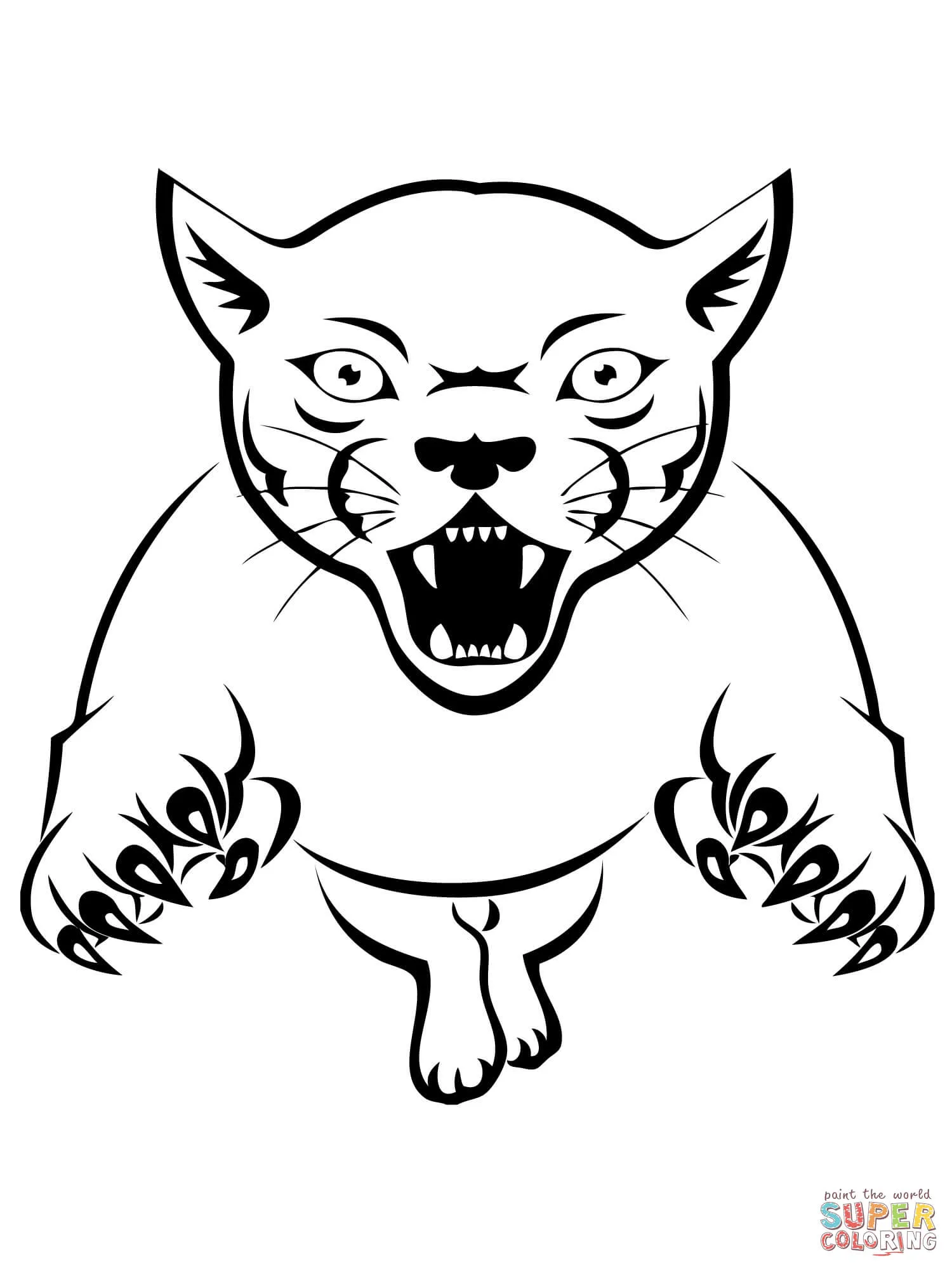 Cougar coloring pages | SuperColoring.