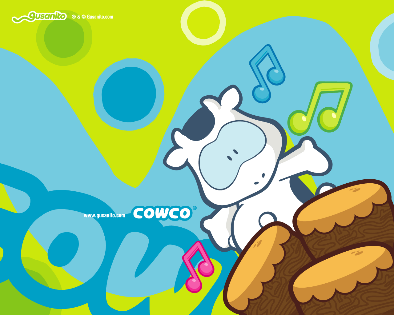 Cowcolor de la música - Fondos de escritorios de Gusanito