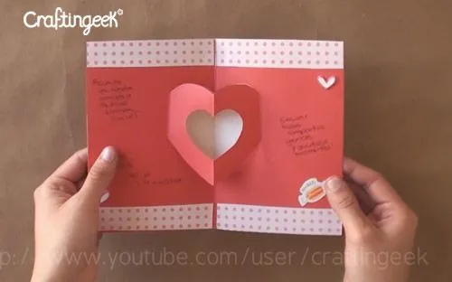 Craftingeek*: Como hacer Tarjetas Pop-up: San Valentin