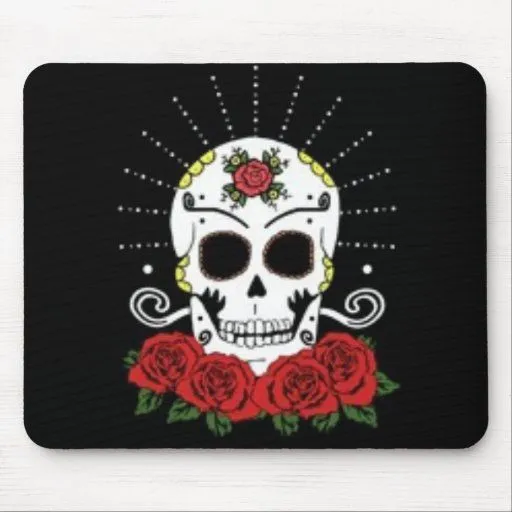 Cráneos y rosas Mousepad Tapete De Raton de Zazzle.