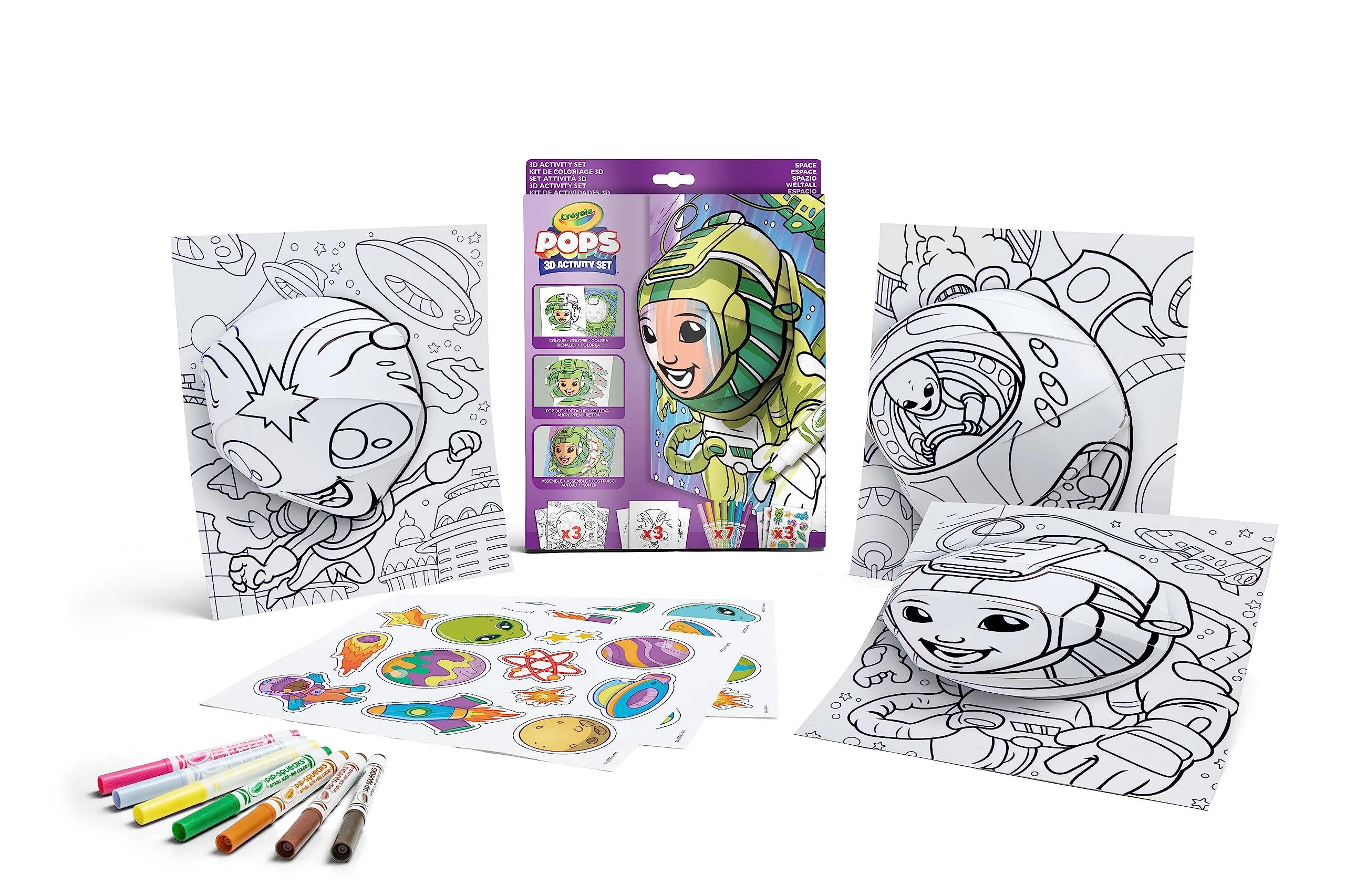 Crayola POPS - Kit Actividades 3D, para Colorear y Crear dibujos en 3D,  actividad creativa y regalo para niños, tema Espacio, a partir de 6 años,  04-2806 : Amazon.es: Juguetes y juegos