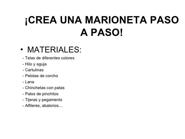 Crea Una Marioneta Paso A Paso!