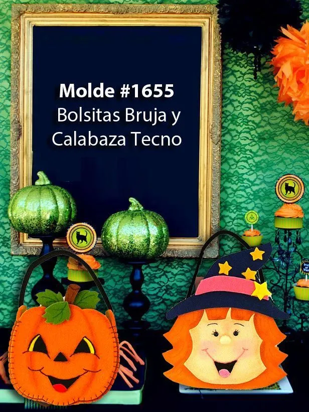 Crea los mejores dulceros con fieltro tecno. Molde disponible en nuestras sucursales | Dulceros halloween, Manualidades, Dulceros