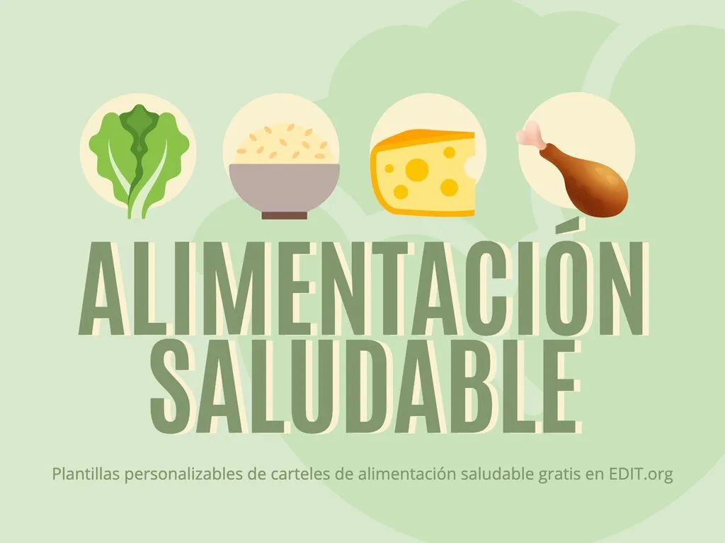 Crea un póster de Alimentación Saludable gratis