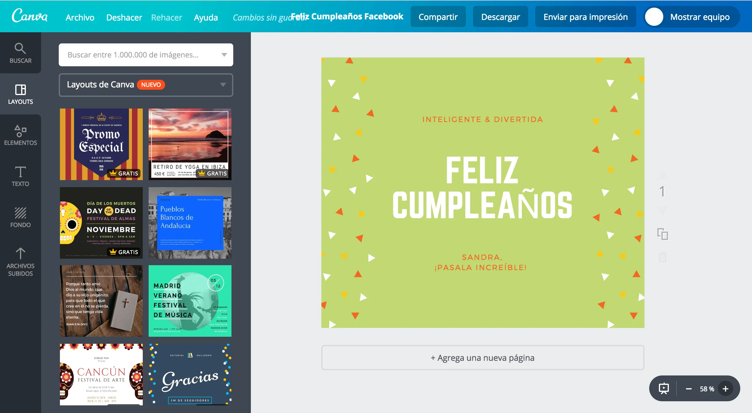 Crea tarjetas de cumpleaños para Facebook gratis - Canva