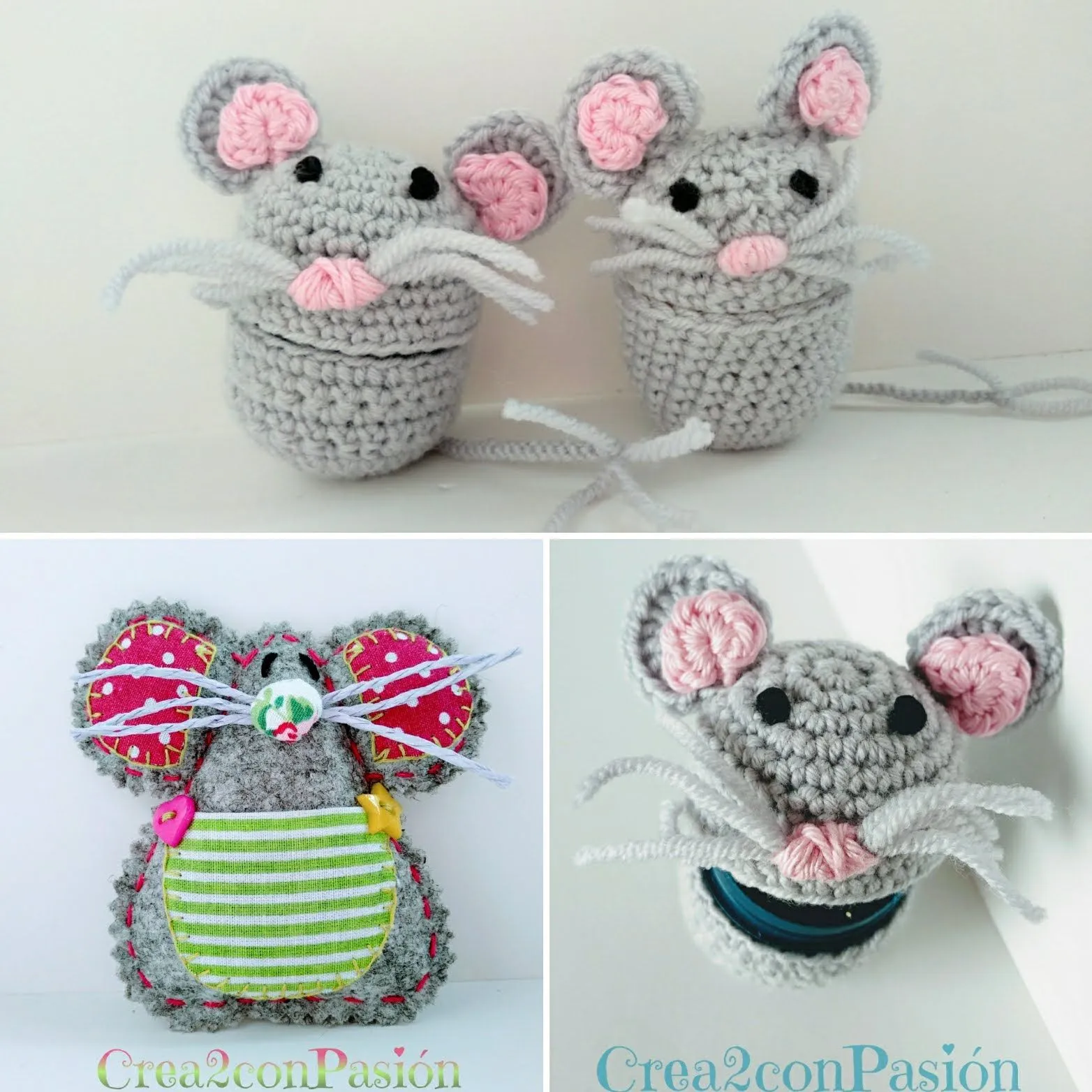 Crea2 Con Pasión: Ratón Pérez en dos versiones: crochet y fieltro