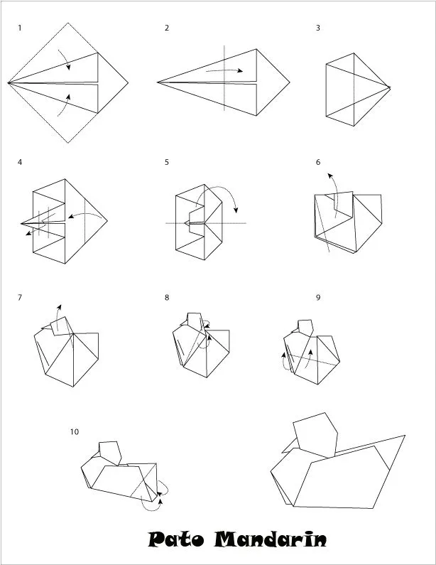 Creación Artesanal Origami como hacer un Pato Mandarin, Paper craft