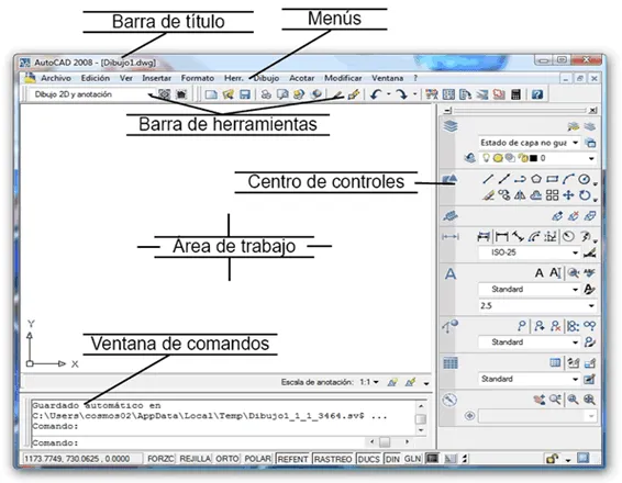 Creacion de Blog y Web: VENTANA DE AUTOCAD Y SUS PARTES