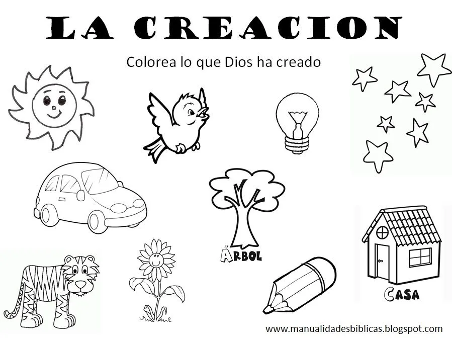 La creacion de dios para colorear para niños - Imagui