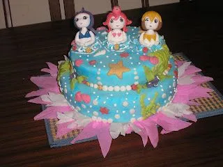  ... torta de las princesas del mar le hice las galletas y los ponquesitos