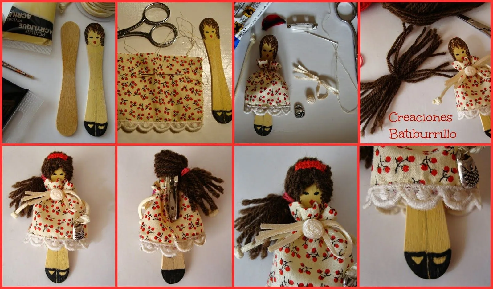 CREACIONES BATIBURRILLO: BROCHE MUÑECA SOBRE PALITO DE HELADO