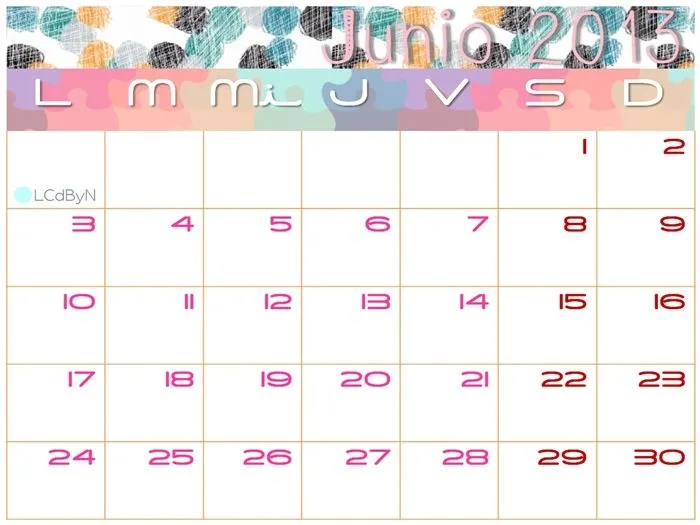 Las Creaciones de Bea y Natalia: Calendario de Junio