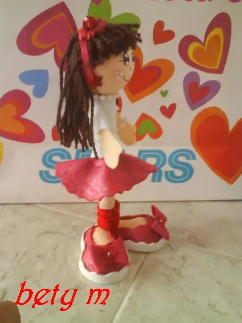 CREACIONES BETY M: fofuchas con cabello de estambre