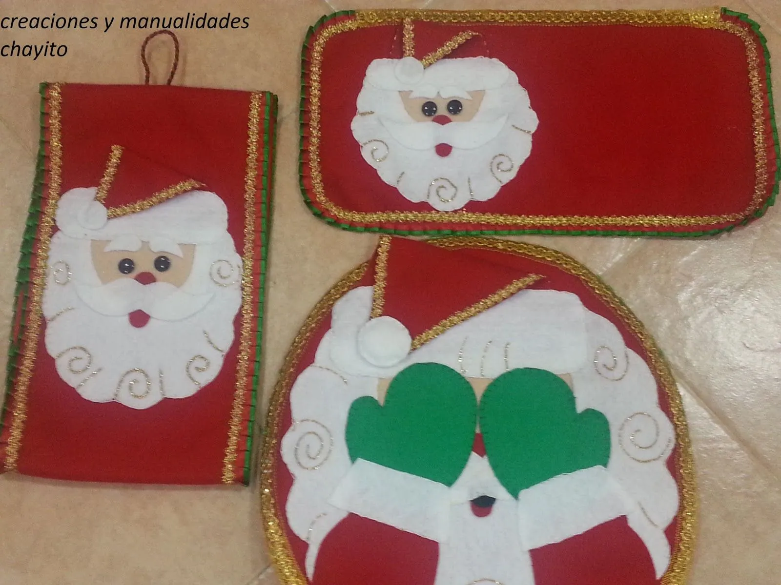 Creaciones y Manualidades "Chayito": juegos de baño de santa claus