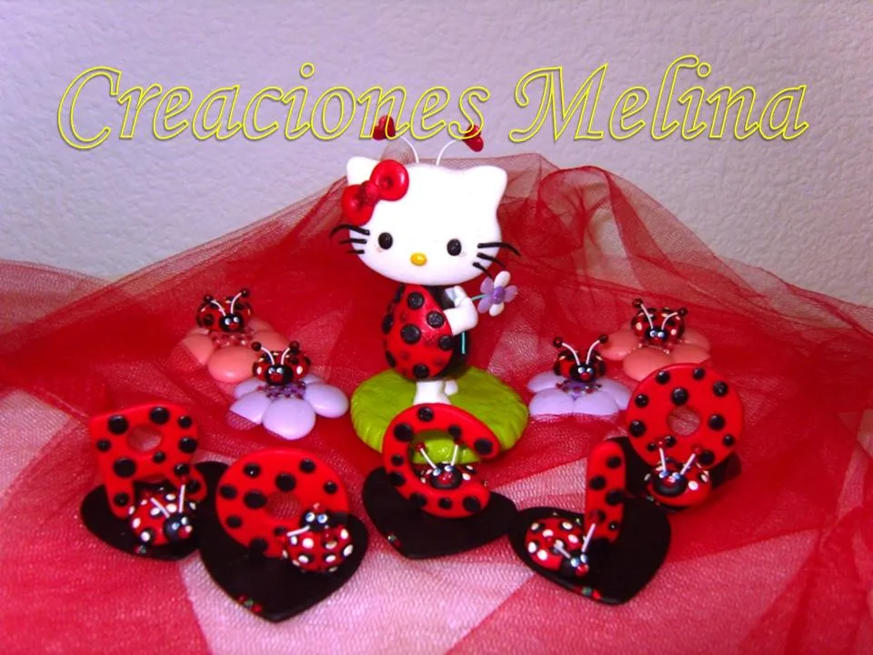 Creaciones Melina: kitty mariquita adorno para torta