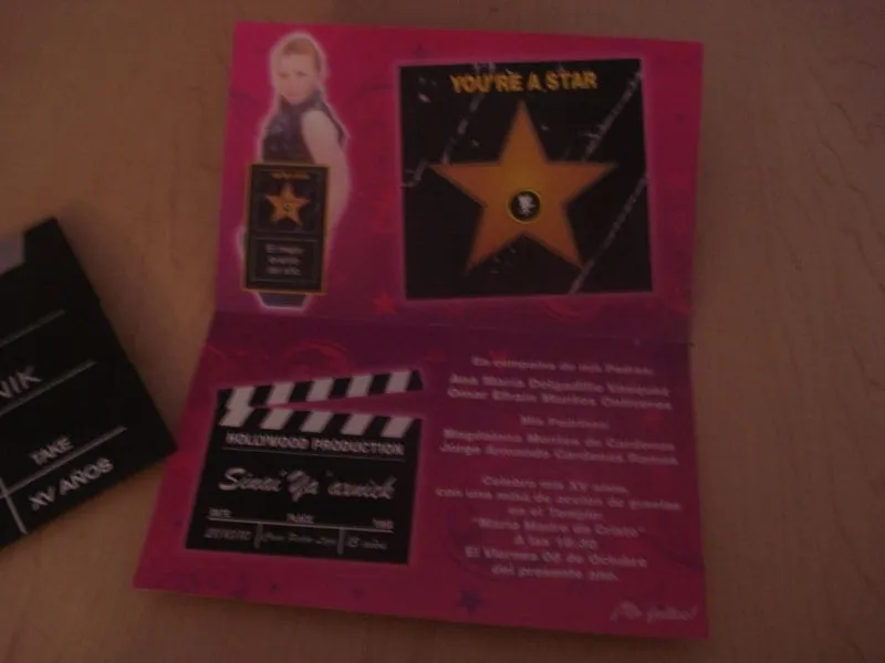 Creaciones en Papel: Invitaciones de XV tipo hollywood