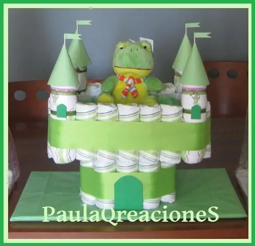 Mis Creaciones: Paula Qreaciones: Castillo de Pañales Rana Verde