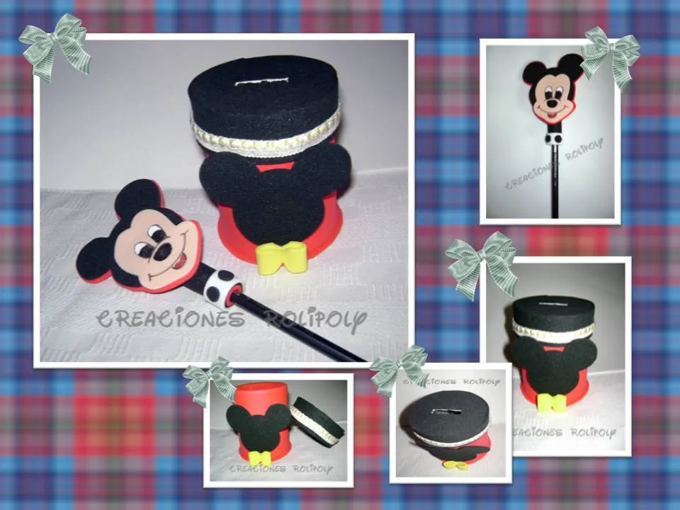 creaciones rolipoly: PUNTERA Y ALCANCIA DE MICKEY