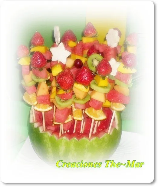 Creaciones The~Mar: Canasta de sandia brochetas (