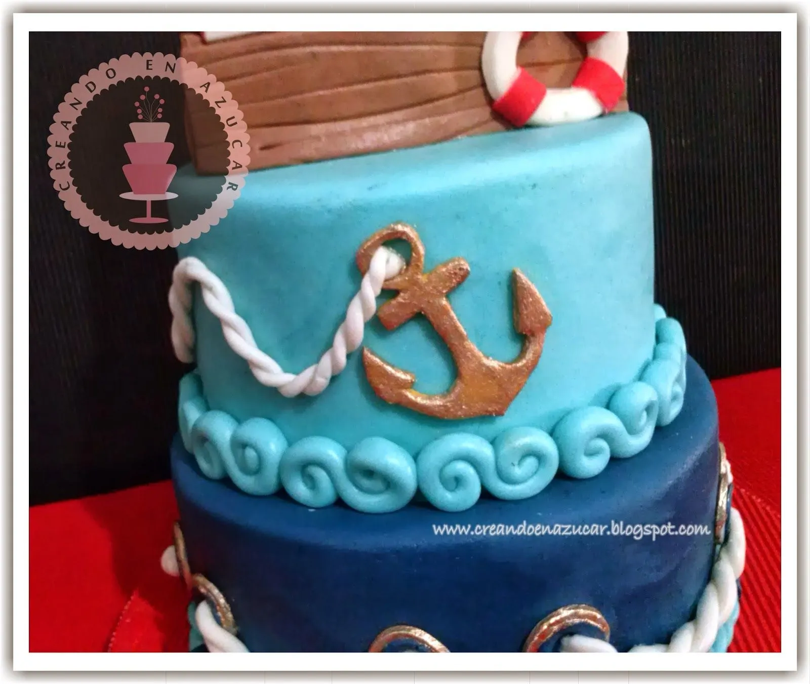 Creando en azucar: Torta Bautismo marinero