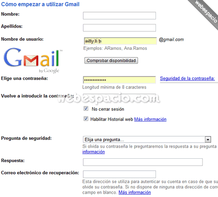 Crear correo Gmail