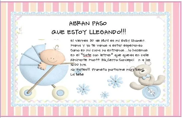 Tarjetas baby shower para editar gratis - Imagui