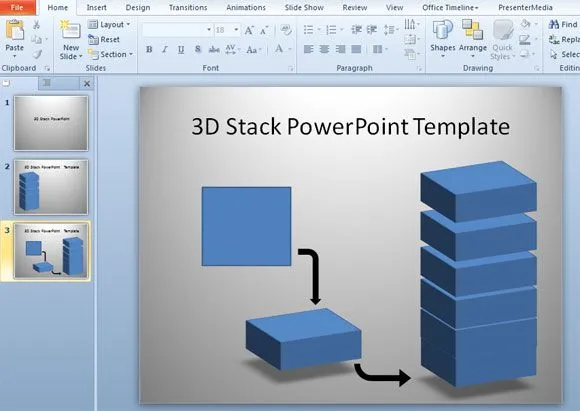 Cómo Crear una Pila 3D con Formas en PowerPoint 2010 ...