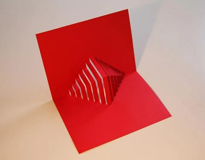 Crear un rombo rojo en 3D - Pop-up de líneas paralelas | Canson®