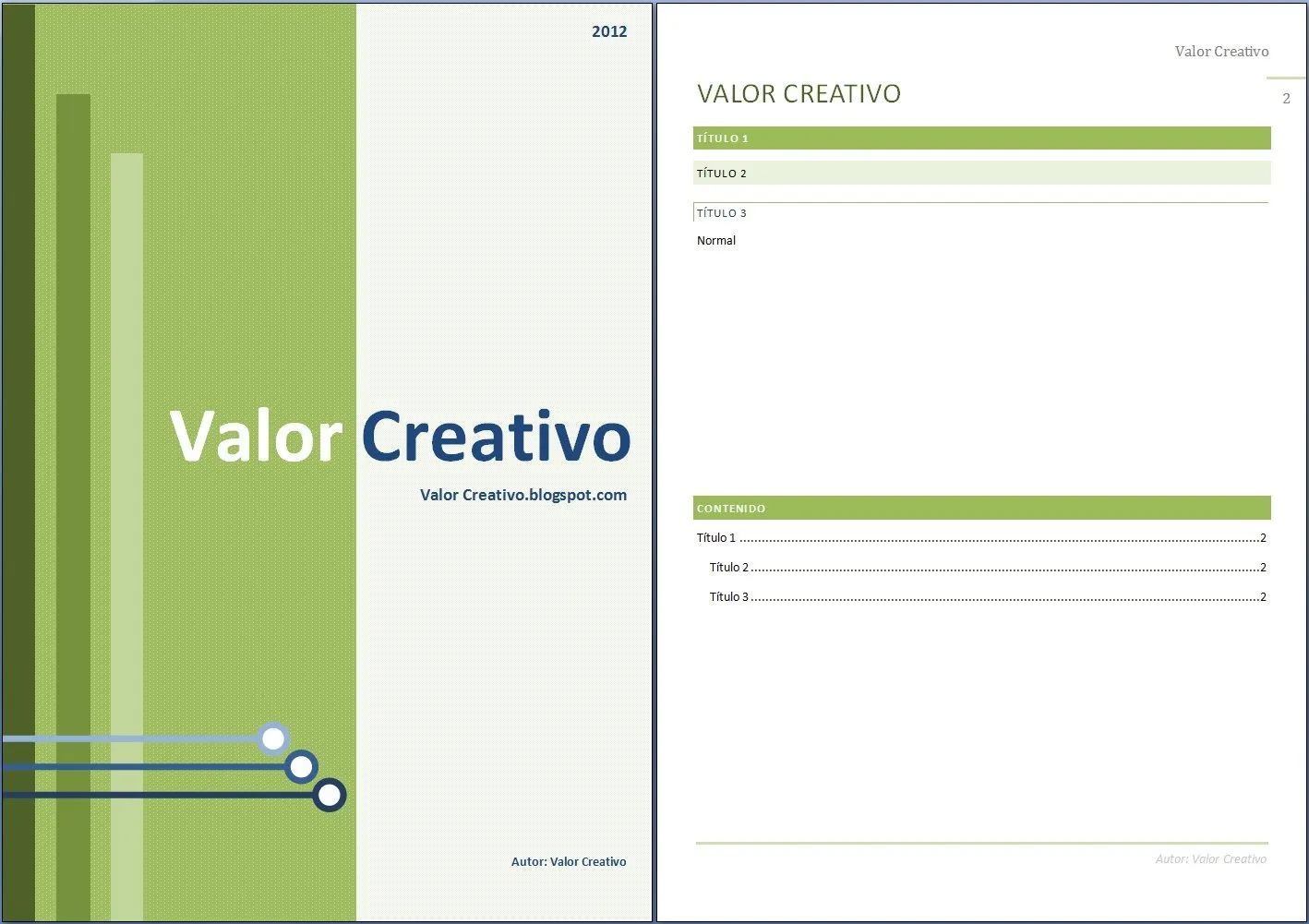 Valor Creativo: Plantillas Word 2007, 2010 y 2003