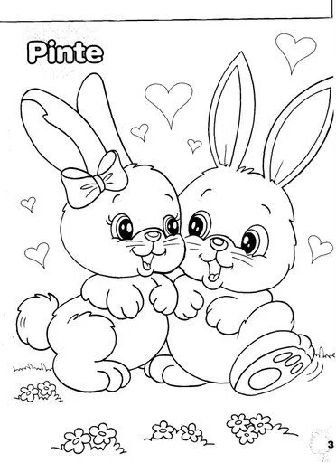 Criações em E.V.A: Desenhos de coelhinho da páscoa para colorir