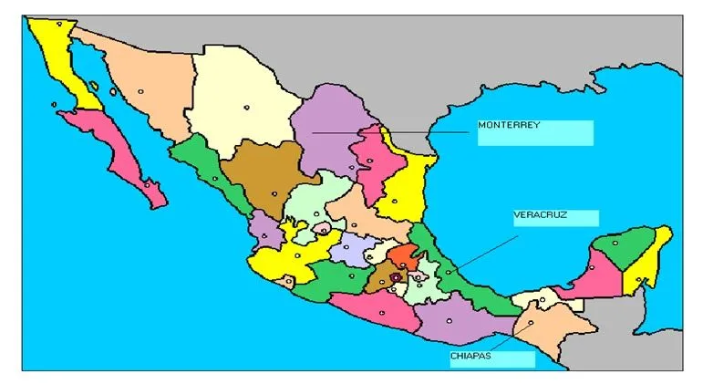 crissdocs: mapa de la republica mexicana