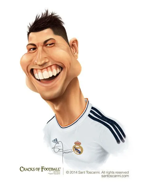 Cristiano Ronaldo - Caricaturas Mundial Brasil 2014 - Sant Toscanni