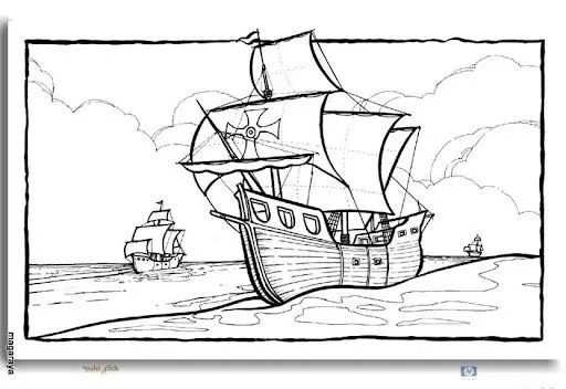 CRISTOBAL COLON LAMINAS PARA PINTAR